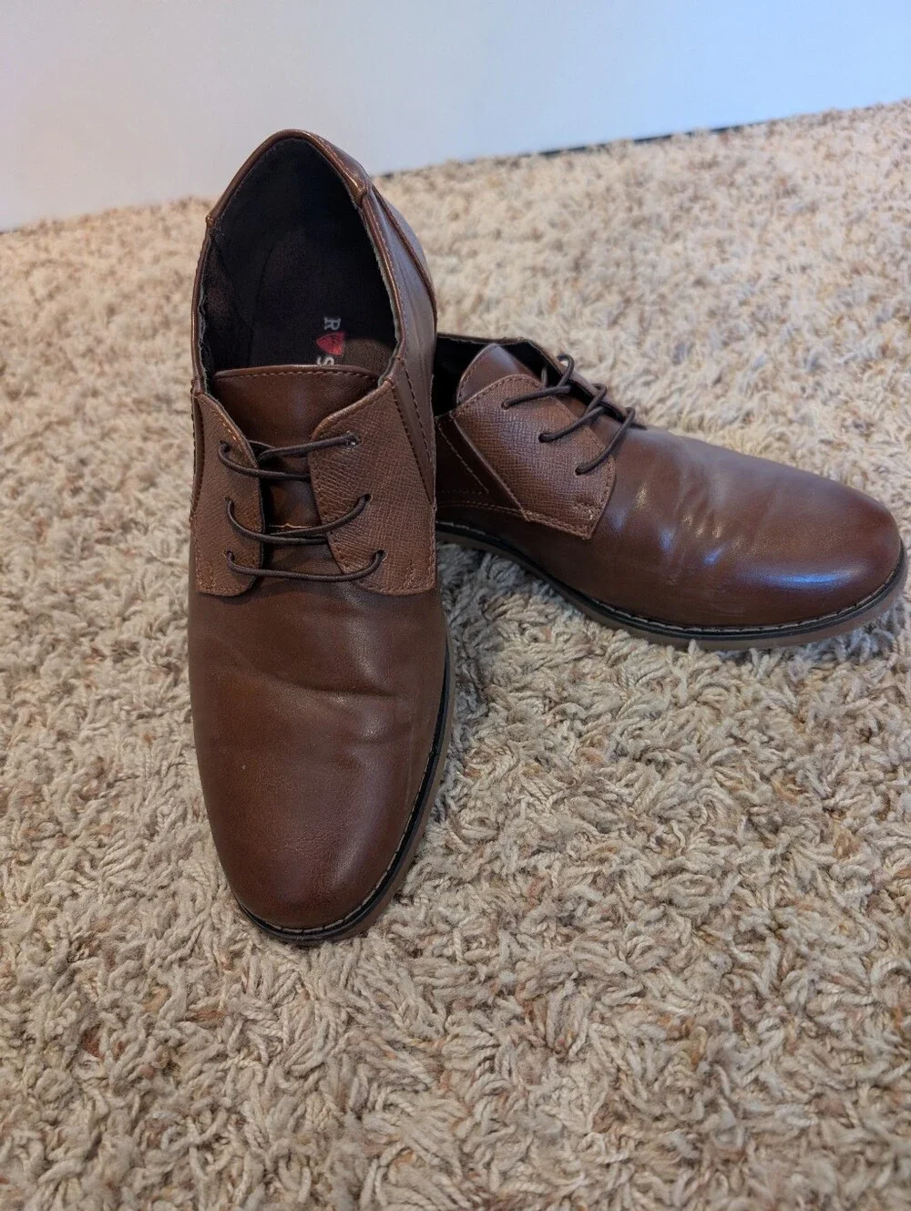 Boy's Brown Leather Lace-Up Dress Shoes